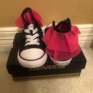 Converse black and pink shoes